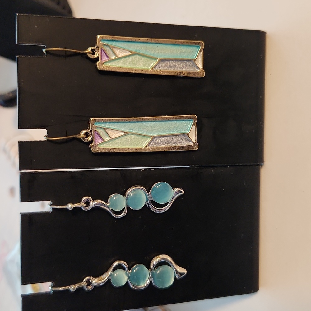 Two Pair Silver Earrings New!!